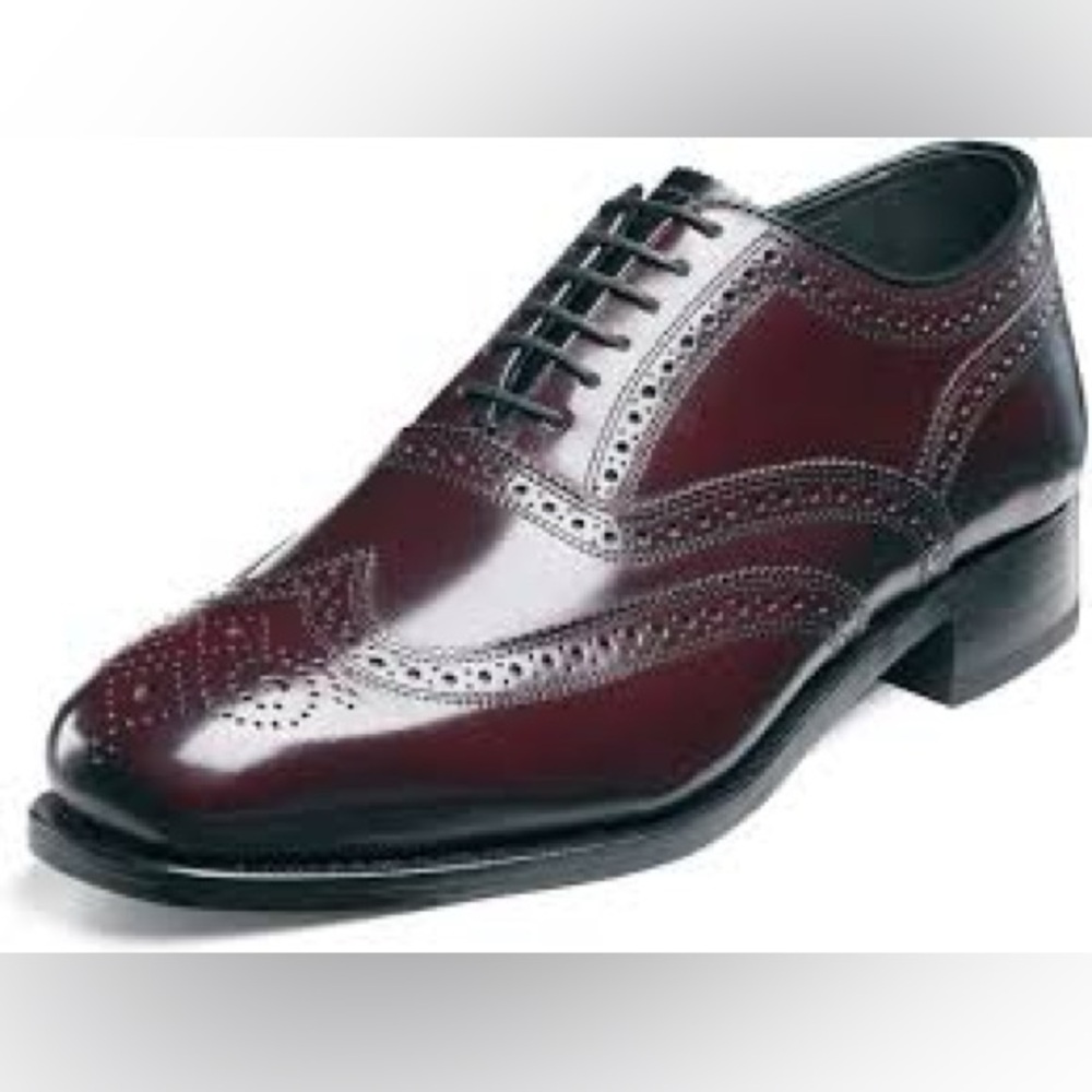 NEW!! Men’s Florsheim Lexington Lace Up Oxfords Wingtip Burgundy Leather Size 7D